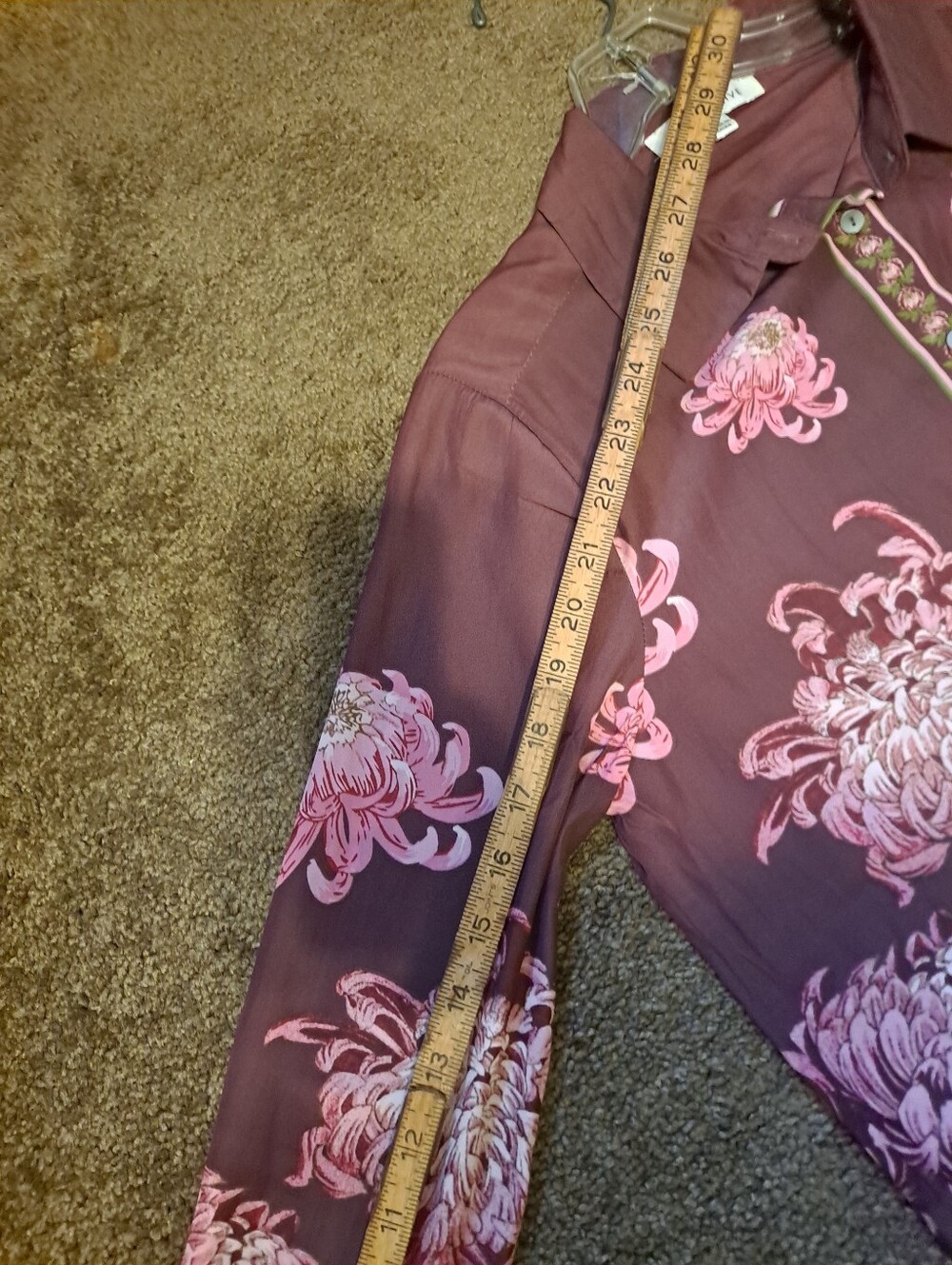 Rose & Olive button-down shirt vibrant pink and green Floral Pattern - Picture 16 of 16